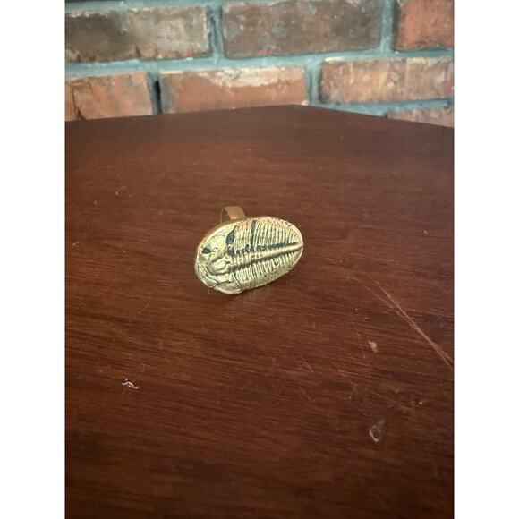 Fun brass trilobite ring - adjustable sizing - Picture 1 of 8